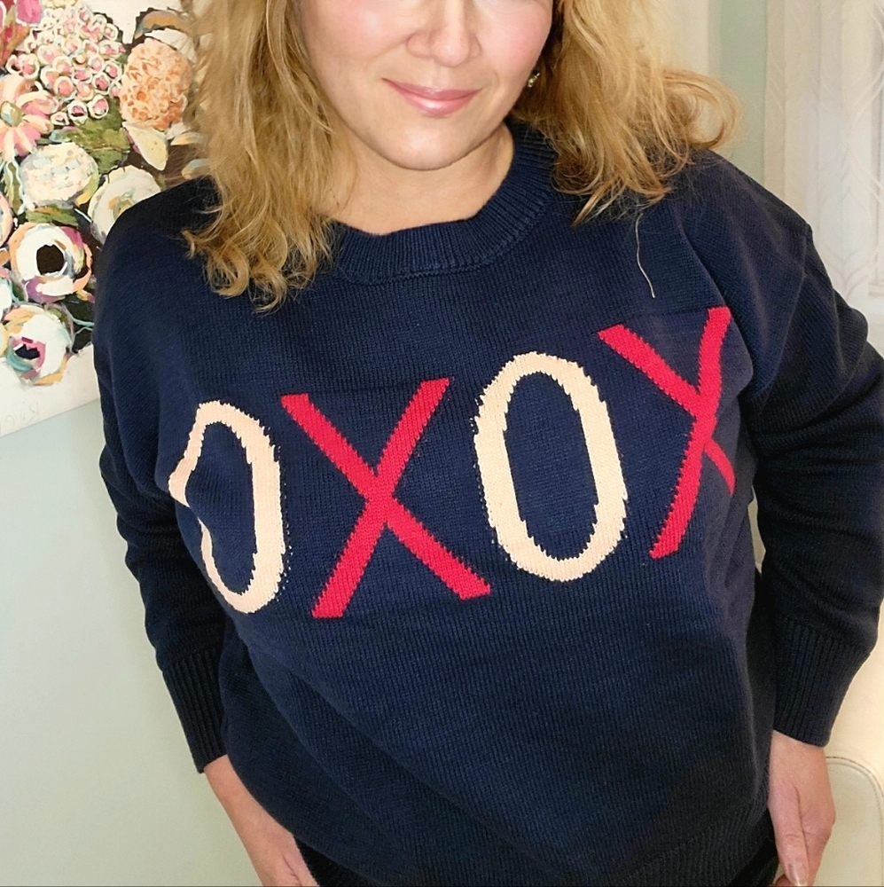 NWT MITTOSHOP Cotton Crew Sweater XO 💘😍 - Picture 4 of 5